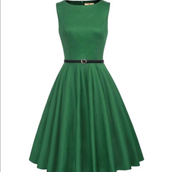 Grace Karin Dresses & Skirts - NWOT Green Boatneck Sleeveless Vintage Style Dress
